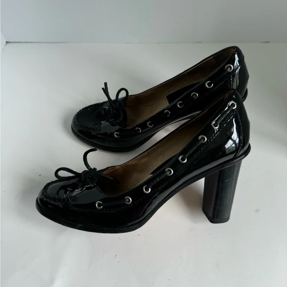 Michael Michael Kors Womens Tabitha Pump Size 8.5M Black Patent Block Heel - Picture 4 of 11